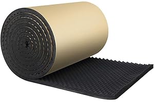 ALLOMN Schiuma Fonoassorbente, 100×50×2cm Car KTV Suono Fonoassorbente Stuoia ad Alta Densità Casse Uovo Schiuma Acustica, Doppi Strati, Adesivo Adesivo Posteriore, 2cm Spessore