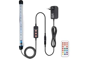 VARMHUS Tauchen Aquarium Licht,Aquarium LED Beleuchtung Die Fernbedienung kann 13 Farben und 5 Helligkeitsstufen einstellen,24/7 Automatischer Öffnungs-Schließzyklus und Dreistufiger Timer (RGB 28cm)