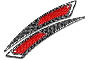 Kohlefaser Autorad Augenbrauen Antikollisionsstreifen,Asudaro Auto Rad Augenbrauen Trim Körper Dekoration Aufkleber Universal Auto Rad Kotflügel Schutzstreifen Auto Auto Dekoration Streifen,rot