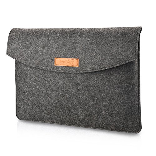 ProCase 13 - 13.5 Inch Schutzhülle Filz Laptop Sleeve Tasche, 13 Inch Macbook Pro Retina / MacBook Air, 13.5 Inch Surface Book und andere Chromebook Ultrabook Notebook (Schwarz)