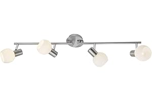 BRILLIANT Lampe Tiara Spotrohr 4flg eisen/weiß | 4x D45, E14, 40W, geeignet für Tropfenlampen (nicht enthalten) | Arme drehbar/Köpfe schwenkbar
