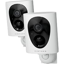Virtavo Telecamera WiFi Esterna 2K A Batteria – Visione Notturna A Colori, Rilevamento PIR, Audio Bidirezionale, IP65, SD/Cloud