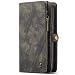 Produktbild INFLATION iPhone/Samsung Leder Handytasche Case Hülle Geldbörse mit Kartenfach abnehmbar Magnet Handy Schutzhülle für Samsung Galaxy S8 Plus in Grau