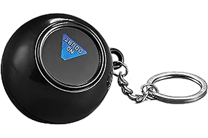 CUSROS Magic 8 Ball Keychain, Portable Fortune Telling Prophecy Ball Decision Maker Key Ring Holder Funny Birthday Gift - Black