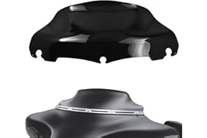 HCmotorku Motorcycle 9 inch Wave Windshield Windscreen Fit for Harley Touring Street Glide FLHX Electra Glide FLHT Ultra Limited FLHTK Tri Glide FLHTCUTG 2014-2025 (Black)