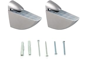 Emuca - Lote de 2 soportes mod. Aguila para estante de madera o cristal de espesor 8-40mm acabado pintado aluminio