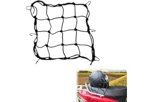 ASYKNM Filet Moto Bagage élastique avec Crochets, idéal pour Transporter Casque et Bagages. Taille de 30x30 cm, Convient aux vélos et Motos. Disponible en Noir.