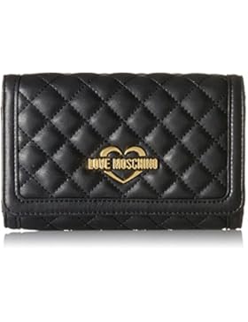 Love Moschino Damen Portafogli Nappa Pu Trap.Nero Clutch, Schwarz (Black), 10 x 17 x 4 cm