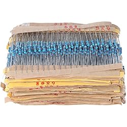 KKmoon 2000pcs Kit Componentes Electrónicos 1 / 4W 100 Valores de 1 ohm a 1 M ohmios Surtido de Resistencias metálicas (Tipo1)