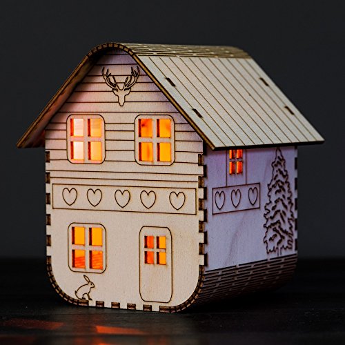 Beautiful Solar Powered Nightlight Chalet House craft kit - this contemporary craft kit comes complete with everything you need to make it and simple instructions - comes in a gift box!