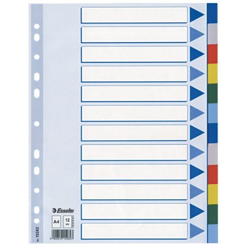 Leitz en blanco pl stico separadores polipropileno A4 12 hojas Azul Leitz en blanco pl stico separadores polipropileno A4 12 hojas Azul