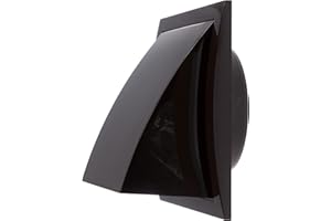 STEINBERG14 Marrón Ø 125mm Rejilla de Ventilación de Pared Externo, con Válvula de Retención y Protección Contra la Intemperie, de Plastico ABS