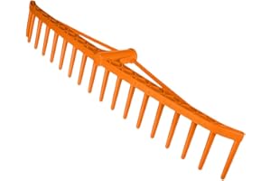 NEO TOOLS Rastrello da giardino, 64 cm, pratica scopa a denti per racchiudere foglie e erba, con robusta zincatura in plastica, rastrello, coniglietto da fieno