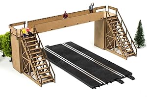 PROSCALE Puente accesorios Scalextric original. Maqueta decoracion circuitos coches slot car 1 32 kit modelismo maquetas madera para montar construir adultos niños (Puente 2)
