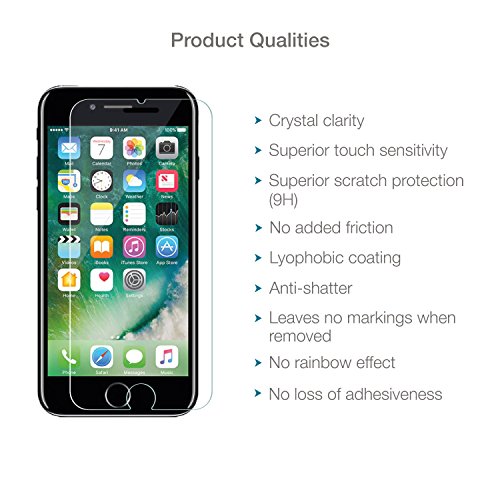 [2-Pack] iPhone 8 / iPhone 7 Tempered Glass Screen Protector, MediaDevil Magicscreen Crystal Clear (Invisible)