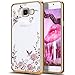 Produktbild Für Samsung Galaxy A5 2017 Hülle Silikon,Galaxy A5 2017 Hülle Transparent,Galaxy A5 2017 Hülle Schwarz,EMAXELERS Galaxy A5 2017 Hülle Anime,Galaxy A5 2017 Hülle Blumen,Galaxy A5 2017 Hülle Für Mädchen,Galaxy A5 2017 Hülle Slim,Galaxy A5 2017 Hülle Glitzer Bling Schmetterlings-Blume Weich Transparent Silicone Bumper Kufe Tasche Handytasche Hülle Schale Etui Für Samsung Galaxy A5 2017,Gold:Pink Flower