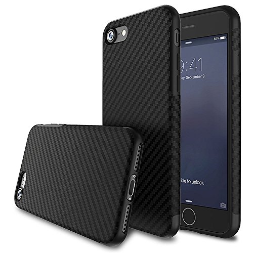 iPhone 6S Plus/6 Plus (5.5 inch) Case + [2 Pack] iPhone 6S Plus Glass
Screen Protector,L-FADNUT [Carbon Fiber Lines] TPU Silicone Ultra Slim
Back Case,Shock Absorbing Bumper Protective Case Cover Black