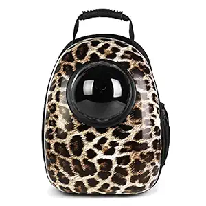 EDTara Breathable Capsule Pet Backpack Carrier Travel Bags (Leopard)