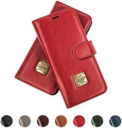 SONY XPERIA X COMPACT Leather Case, QIOTTI Folio Wallet Case mit [ RFID Blocking Protection ] [ Standfunction Videomode ] [ 3 Card Slots ] [ Magnetic Hidden Closure ] [ ECO-FAUX Leather ] Flip Book Cover, Classic Collection (RED)