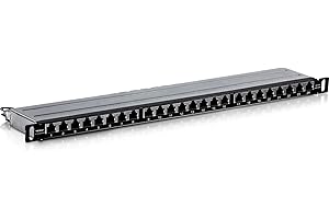‎TRENDNET TRENDnet 24-Port CAT6A geschirmt Half-U Patchpanel 1000Base-T/ 10Gbase-T Unterstützung, kompatibel mit CAT5E, Cat6, CAT6A, 110 oder KRONE, TC-P24C6AHS