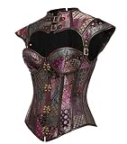 Materila: 90% Poliéster, 10% Elastano; mezcla de tejido retro estilo steampunk con imitación de cuero; 5 ganchos de cobre C; 3 piezas de chaleco, trenza y cinturón; 12 varillas de acero en espiral para figurshaping;