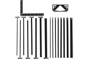 UNICRAFTALE 1 Set 18PCS Book Binding Package Flexible Acrylic Bookbinding Templates Black Bookbinding Easy Scrapbooking Tool T-Shaped Rulers for Bookbinding Scrapbooking Handmade Tools Supplies