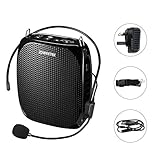 Zoweetek 10W Voice Amplifier Rechargeable 1800mAH, Portable Waistband Wired Micr