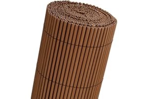 Mugar- Cañizo de PVC imitación a Mimbre de PVC de 1.600gr/m2- Mimbre Artificial- 5 MODELOS (Marrón, 1x3 metros)