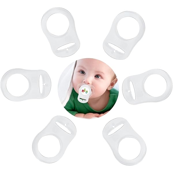 DLPRK Anelli Di Silicone Per Portaciuccio | 4 Pezzi | Adattatore Clip Per Ciucci | Trasparente - Foto 6