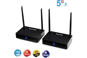 MEASY HD585 émetteur et récepteur sans Fil HDMI 350 m avec Fonction de contrôle du Retour du Signal IR, Noir(Système Composite CVBS, avec convertisseurs HDMI id'image 560p et 720p)