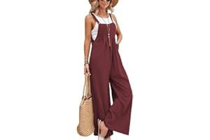 Coloody Combinaisons Femme Été sans Manches à Bretelles Spaghetti Pantalon Long pour Fille Femme Rompers Playsuit avec Poches