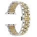Produktbild OWEM Edelstahlarmband + Verbindungsglied FüR IWatch Apple Watch 38mm 40mm 42mm 44mm Serie 1 2 3 4 Mit Armbandarmband,Goldandsilver,42mm