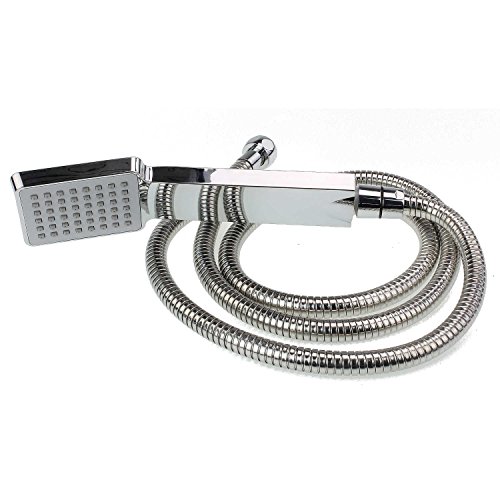 Hochwertige Design-Brause QUADRO für exzellentes Duschvergnügen | SANIXA quadratischer Duschkopf mit Schlauch | Duschbrause Set Duschschlauch 150cm Hand-Brause mit Brauseschlauch recht-eckiger Brausekopf Duschset - 8
