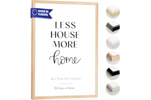 PULSE of HOME Oak Picture Frame DIN 50 x 70 cm Made of European Oak - Thin Oak Picture Frame Ideal for Posters and Photos - Decoration for Children's Room and Living Area - Durable Whole Wooden Strip