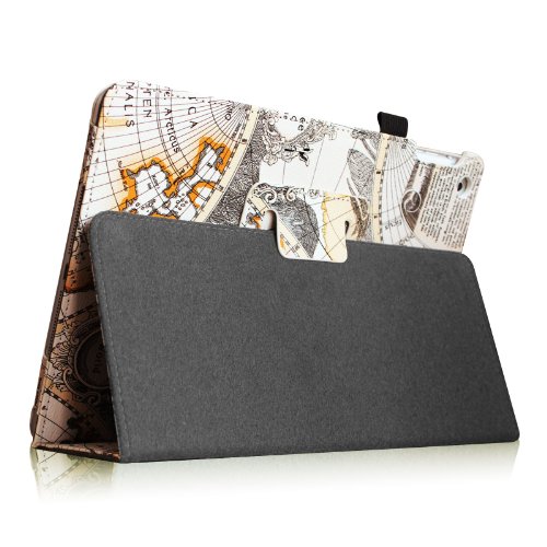 Fintie Apple iPad mini 1 / 2 / 3 Hülle – Slim Fit Foilo Kunstleder Schutzhülle Tasche Etui Case Smart Cover mit Auto Schlaf / Wach, Standfunktion für iPad mini 3 / 2 / 1, Landkarte Design - 4