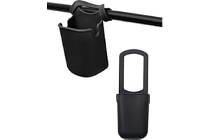 HUVZOR 1 x porte-gobelet pour poussette, porte-boisson pour vélo, porte-bouteille universel, porte-gobelet en silicone pour vélo, housse pour bouteille d'eau, tapis roulant (noir)