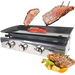 VidaXL CE Plancha à gaz 3 brûleurs LPG extérieur Barbecue Acier Émaillé Gusseisen Four, Kochplatte Taille : 670 * 340 mm Stock tchèque