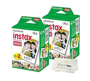 Fujifilm INSTAX Mini Instant Film 4 Pack 40 Sheets (White) for Fujifilm Mini 8 & Mini 9 Cameras