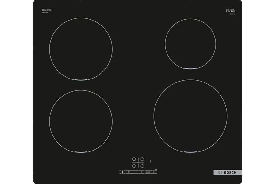 Bosch PUE611BB5J Series 4, Induction Hob, PowerBoost speeds up the cooking process, TouchSelect, without profiles, Black, 60 cm