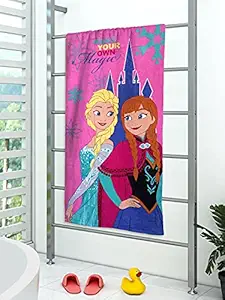 Athom Living Disney Anna & Elsas Magic 350 GSM 100% Cotton Kids Bath Towel 60x120 cm