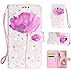 Produktbild VemMore Samsung Galaxy A5 2017 Hülle Handyhülle Ledertasche Schutzhülle Leder Hülle Stand Halter Magnetverschluss Wallet Case Inner Weiche Silikon Backcover mit Kartenfach Muster Blume