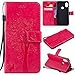 Produktbild Everainy Xiaomi Redmi Note 6 Pro Hülle Silikon PU Leder Flip Gummi Schutzhülle Katze Baum Muster Kartenfach Magnet für Xiaomi Redmi Note 6 Pro Brieftasche innen TPU Bumper Handyhülle Hüllen (Rose Rot)