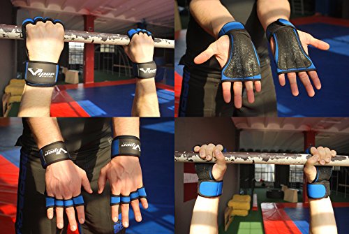 ViperSportsWear Gants Crossfit Manique de Musculation - Protège de Poignets, Mains - Parfait Les Entraînements Le Gym, Gymnastique, Halterophilie, Fitness, Barre de Traction - Hommes & Femmes