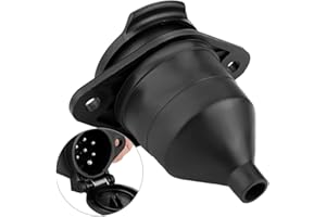 KIMISS 24V 7 broches Douille de Remorque Robuste en Fonte Adaptateur de Connecteur Adaptateur de Prise Rond pour Camion Semi Remorque,Noir