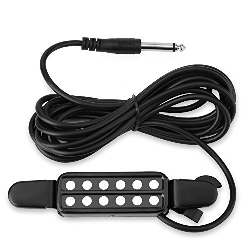CAHAYA Guitar Pickup Sound Hole Amplify Microphone Speaker Clip-on with 6.5mm Monophonique Plug 3m Cable for Acoustic Guitar