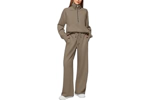GENERIC Lounge Wear Sets For Women UK Tracksuit Full Set Wear 2 Piece Ladies Fall Fleece Tracksuits Comfort Long Sleeve Activewear Zip Coat Tops Trousers Fashion Casual Autumn Winter Clothing Outfits