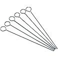 KitchenCraft Flat Kebab Skewers, Stainless Steel, Set of 6 Reusable Metal Skewer Sticks, Simple Cleaning, 2cm (8'')