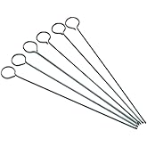 KitchenCraft Flat Kebab Skewers, Stainless Steel, Set of 6 Reusable Metal Skewer Sticks, Simple Cleaning, 2cm (8'')