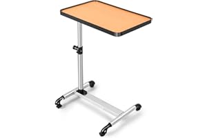 COSTWAY stolik zabiegowy na kółkach, 52 x 34 x 55-85 cm, regulacja wysokości/kąta, stolik pomocniczy z hamulcami, stolik kawowy, pod laptopa