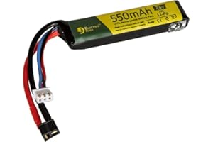 ELECTRORIVER Airsoft Zubehör - Lipo Batterie 7,4V 550mAh - Kompatibel mit AEP Cyma und Cybergun Elektroschockpistolen